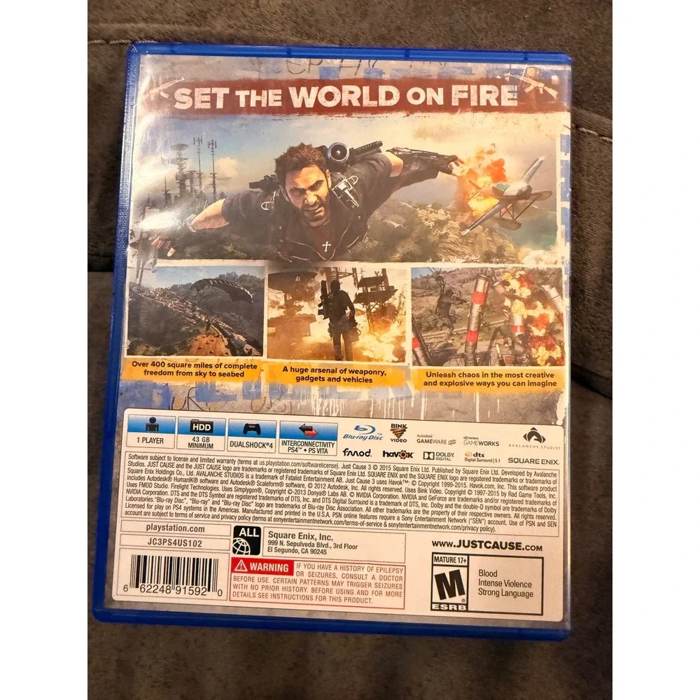Just Cause 3 Sony PlayStation 4 PS4 Square Enix Action Adventure Game Physical